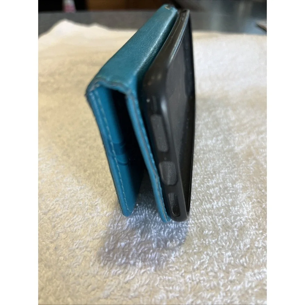 NEW - iPhone 8 Wallet Case Cover Credit Card Holder PU Leather Turquoise/Teal